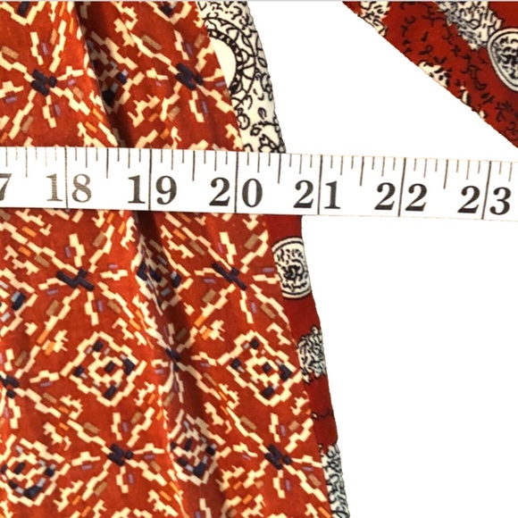 Women’s Red Geometric Relaxed Fit Boho Tunic - Picture 11 of 16